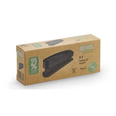 NOVUS Graffatrice B2 re+new B2 0201931 nero, 25 fogli
