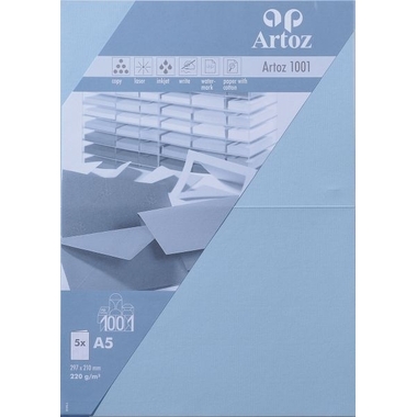 ARTOZ Cartes 1001 A5 107392264 220g, bleu pastel 5 feuilles