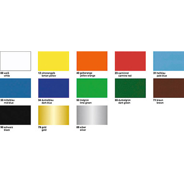FOLIA Carta lustra 80g 35x50cm 07.700.00 bianco, gommatoa 20 fogli