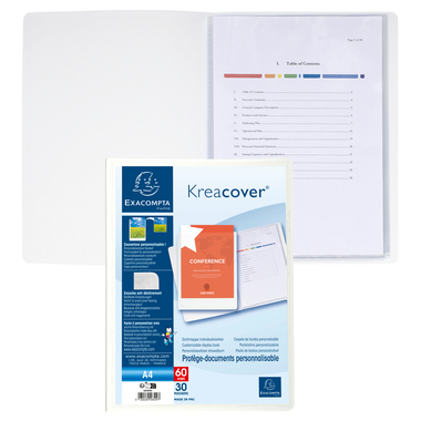 EXACOMPTA Livre présentation KC A4 58309E blanc 30 pochettes
