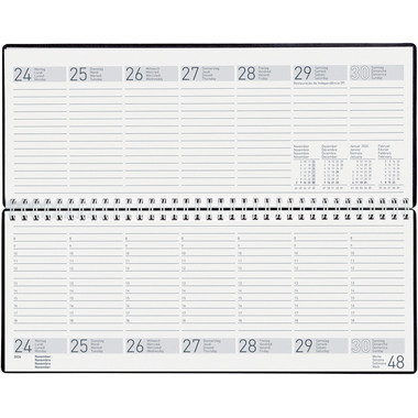 BIELLA Pultkalender Seplana 2026 888374050026U 1W/2S blau ML 29.8x11.7cm