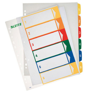 LEITZ Register PC-beschriftbar A4+ 12920000 multicolor 1-6
