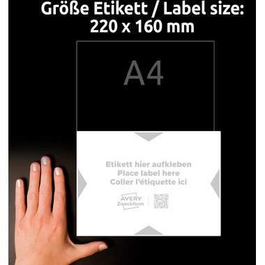 AVERY ZWECKFORM Träger-Etiketten 220x160mm 8003-5 hellgrau 5 Stk./5 Blatt