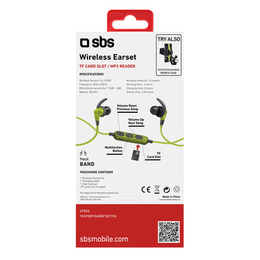 Auricolari wireless con lettore MP3 | SBS