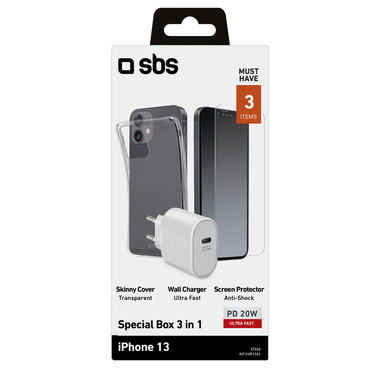 Kit caricatore, cover e screen per iPhone 13 | SBS
