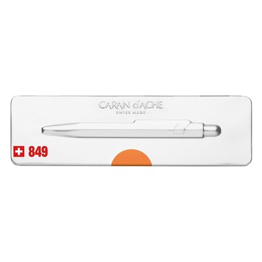 CARAN D'ACHE Stylo à bille 849 Pop Line 849.530 orange fluo, avec boite métal