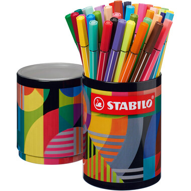 STABILO Penna fibre Pen 68 Arty 1mm 68/45-2-20 Valig. metallo,rotonda 45pz.