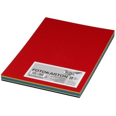 FOLIA Fotokarton A4 614/50 09 300g, ass. 10x5 Blatt