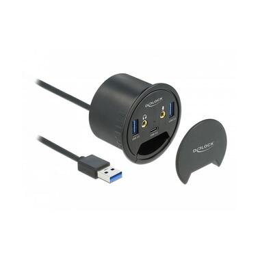 Delock Tisch-Hub USB 3.0 Typ A/C + HD Audio