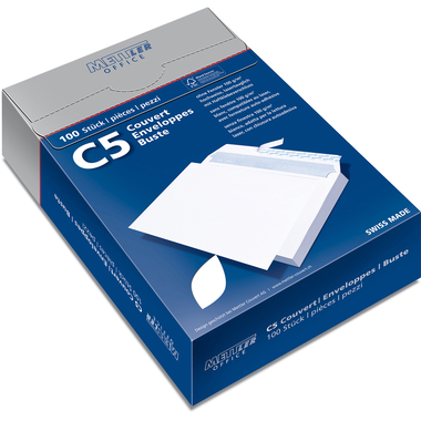 METTLER Enveloppe fenêtre gauche C5 8245 100, recyclé blanc 500 pcs.