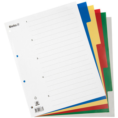 BIELLA Répertoire PP A4+ 47900500U couleurs 5 pcs.