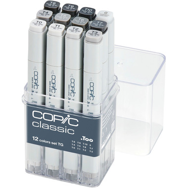 COPIC Marker Classic 20075153 Grau-Set TG, 12 Stück