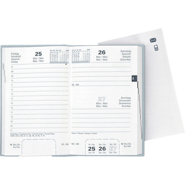 BIELLA Geschäftsagenda Disponent 2027 807401060027U 1T/1S hellblau ML 10.1x16cm