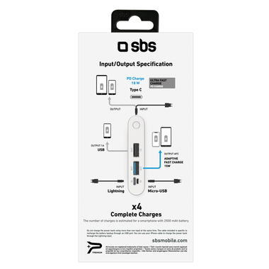 USB Powerbank, Micro USB, Type-C and Lightning