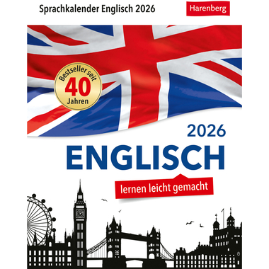 HARENBERG Abreisskalender 2026 2110800+26 Englisch DE, EN 12.5x16cm