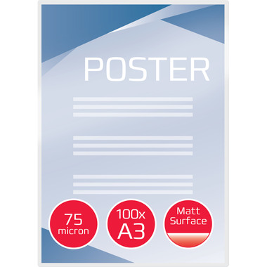 GBC Pochettes à plastifier A3 41660E mat, 75my 100 pcs.