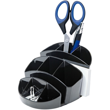 WEDO Porte-crayons Rotondo 24575501 9 comp. 15x9x13.5cm noir