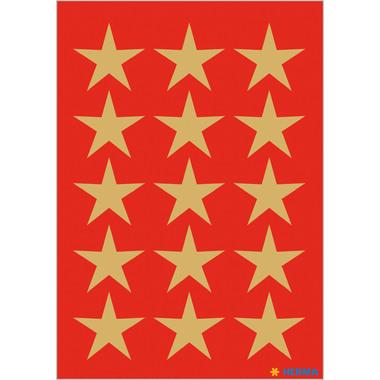 HERMA Sticker Sterne 3414 gold 45 Stück/3 Blatt