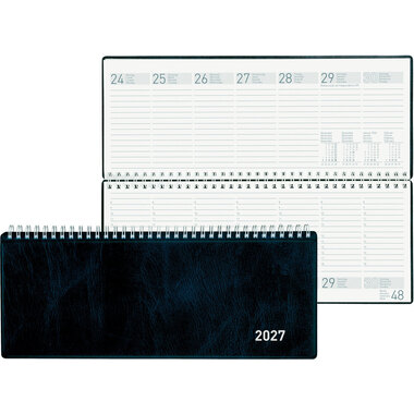 BIELLA Pultkalender Seplana 2027 888374050027U 1W/2S blau ML 29.8x11.7cm