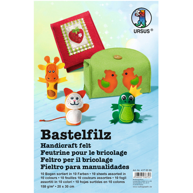 URSUS Feutre bricolage 20x30cm 4170099 10 couleurs ass.