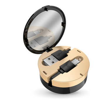 Retractable Micro USB cable with mirror