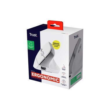 Trust Mouse ergonomico Bayo II bianco