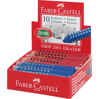 FABER-CASTELL Dreikantradierer GRIP 2001 187101 blau/rot