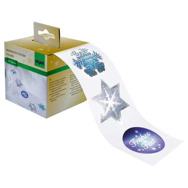 SIGEL Weihn.-Sticker Frohes Fest CS118 versch. Motive 200 Stück