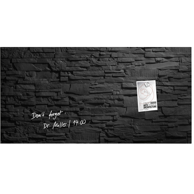 SIGEL Tableau magnétique en verre GL149 Slate Pierre 910x460x15mm