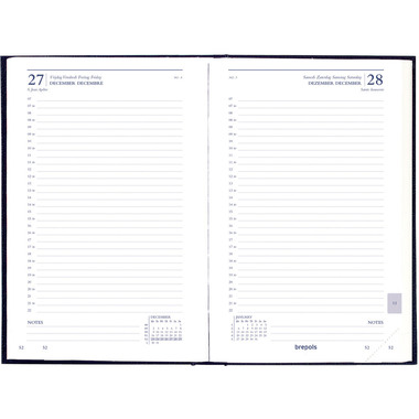 BREPOLS Agenda Saturnus Basic 2026 0.015.1255 1T/1S schwarz 13x20.8cm