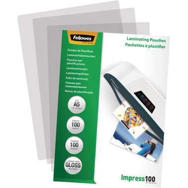FELLOWES Laminiertasche A5 5351002 glanz, 100my 100 Stk