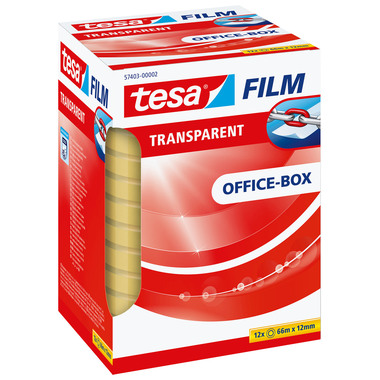 TESA Film Officebox 12mmx66m 574030000 Transparent 12 Stück