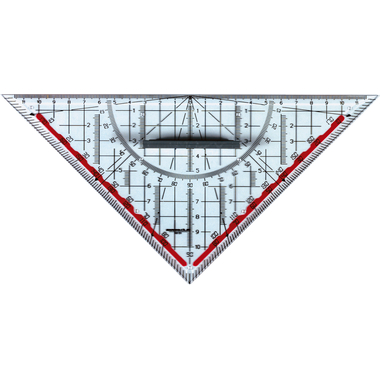 RUMOLD Zeichendreieck 22cm 10151 technisch, Duo farbig/transp.