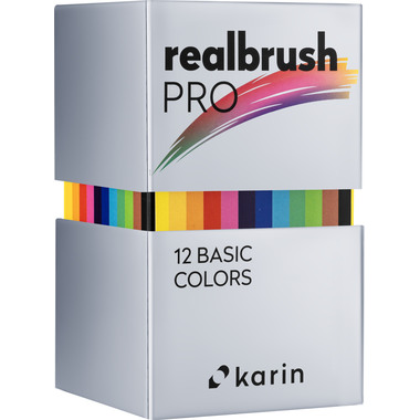 KARIN Real Brush Pen Pro 0.4mm 31C Basic Colours 12 pièces