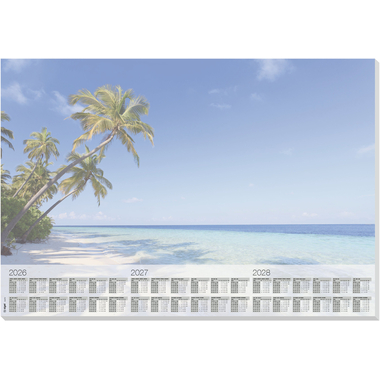 SIGEL Sous-Mains Beach 2026-28 H6470 D/E/F/NL 30 feuilles 59.5x41cm
