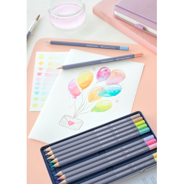 FABER-CASTELL Goldfaber Aquarellstift 114622 12er Metalletui Pastell