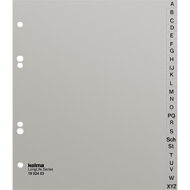 KOLMA Register LongLife A5+ 19.524.03 grau A-Z 24-teilig