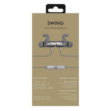 Metallic wireless stereo earphones | JAZ