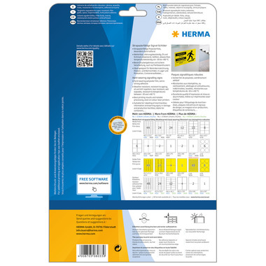 HERMA Etiketten SPECIAL 210x297mm 8033 gelb,ex.perm. 25 St./25 Bl.