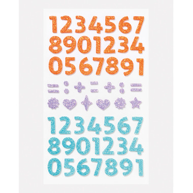 FOLIA Adesivi in gommapiuma 23778 Glitter Numbers 112 pezzi