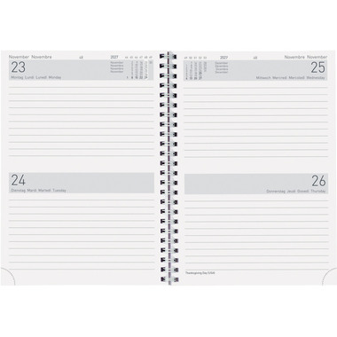 BIELLA Agenda Bi Jour Wire-O 2027 808520000027U 2G/1S Cylar ML 14.5x20.5cm
