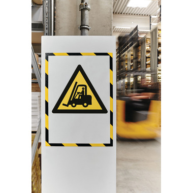 MAGNETOPLAN Magnetrahmen magnetofix A4 1131442 SAFETY, gelb/schwarz 5 Stück