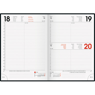 BRUNNEN Calendrier 2026 1079561016 1J/1P rouge ML A5