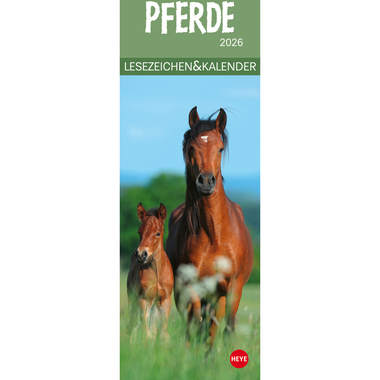 HEYE Lesezeichen-Kal. Pferde 2026 21475+26 DE 6x18cm