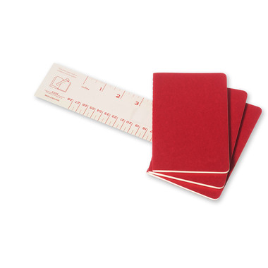 MOLESKINE Quaderno Cahier A6 095-6 rigato, rosso 3 pezzi