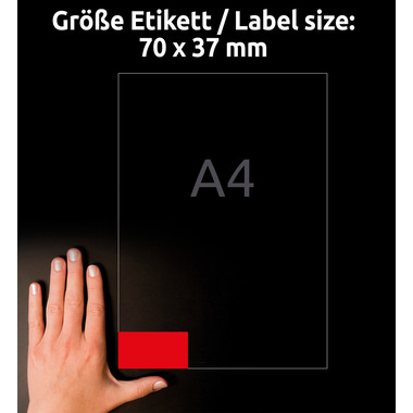 AVERY ZWECKFORM Etiketten 70×37mm 3448 rot 2400 Stück