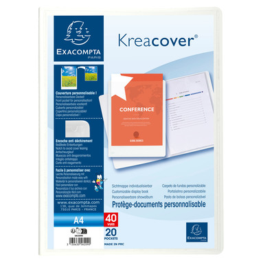 EXACOMPTA Livre présentation KC A4 58209E blanc 20 pochettes