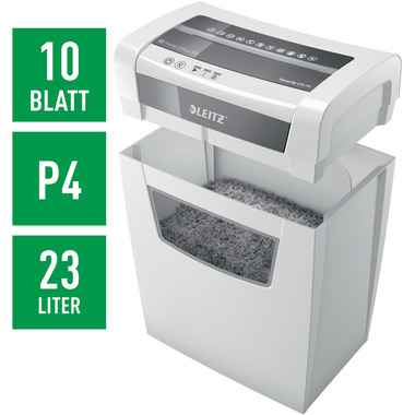 LEITZ Aktenvernichter IQ 8009-00-00 Home Office, P-4, 23lt