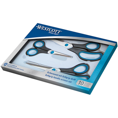 WESTCOTT Set Ciseaux 13/21/25cm N-9002700 noir/bleu 3 pcs