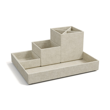 BIGSO BOX OF SWEDEN Stifteköcher Set Lena 7974C5501 Leinen, 4-teilig, beige